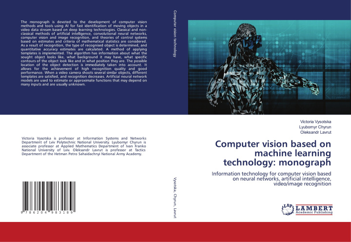 Knjiga Computer vision based on machine learning technology: monograph Lyubomyr Chyrun