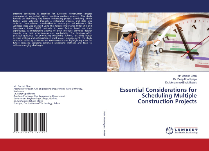 Knjiga Essential Considerations for Scheduling Multiple Construction Projects Deep Upadhyaya