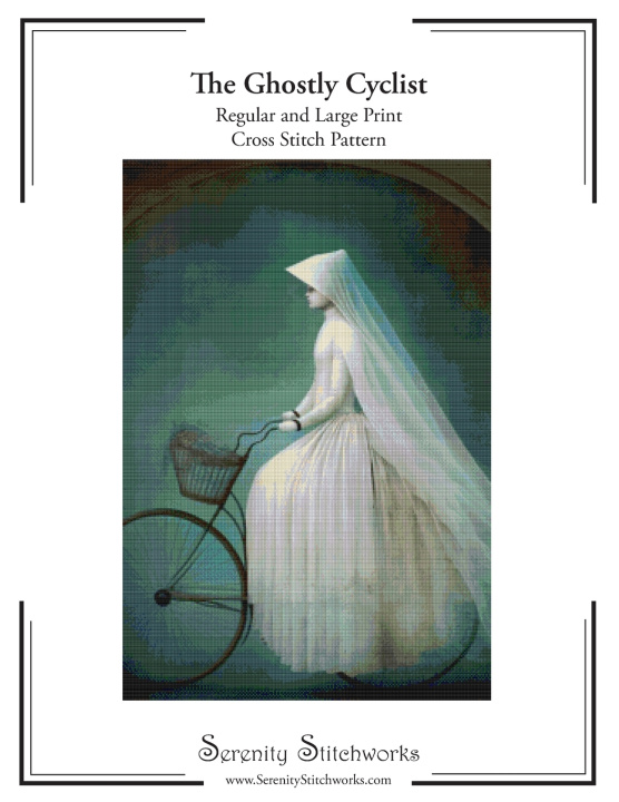 Kniha The Ghostly Cyclist Cross Stitch Pattern Serenity Stitchworks