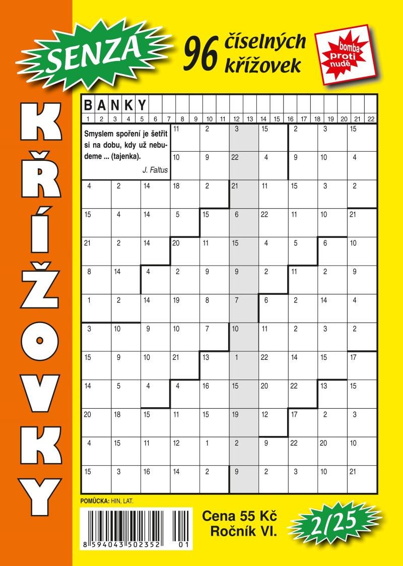 Boek Senza číselné křížovky 2/2025 