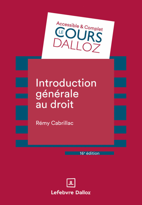 Knjiga Introduction générale au droit. 16e éd. Rémy Cabrillac