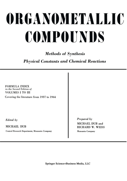 Kniha Organometallic Compounds Michael Dub
