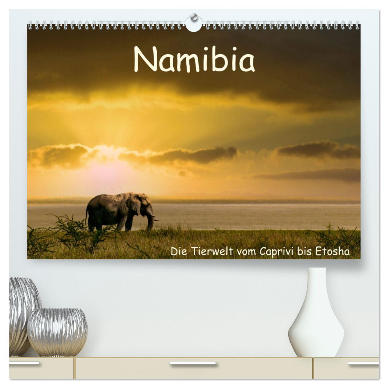Календар/тефтер Namibia - Die Tierwelt vom Caprivi bis Etosha (hochwertiger Premium Wandkalender 2026 DIN A2 quer), Kunstdruck in Hochglanz Calvendo