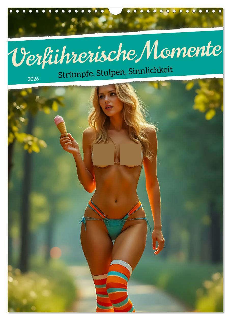 Kalendář/Diář Verführerische Momente - Strümpfe, Stulpen, Sinnlichkeit (Wandkalender 2026 DIN A3 hoch), CALVENDO Monatskalender Calvendo