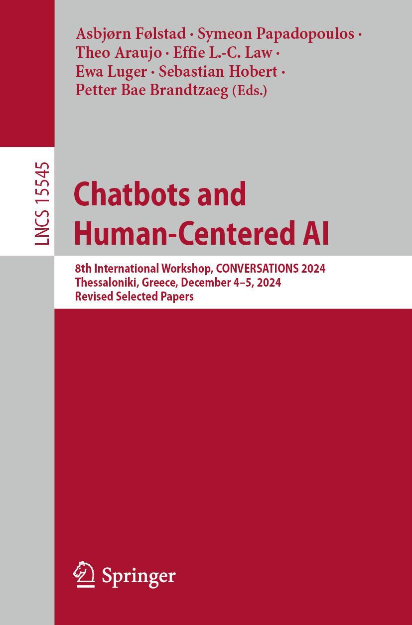 Kniha Chatbots and Human-Centered AI Asbjørn Følstad