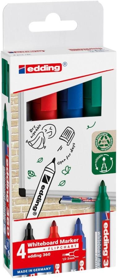 Artículos de papelería Popisovač EDDING 360 na bílé tabule - sada 4ks 