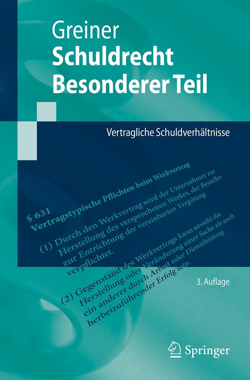 Libro Schuldrecht Besonderer Teil Greiner