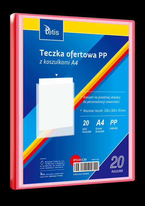 Kniha Teczka ofertowa PP 20 koszulek. A4 czerwona 
