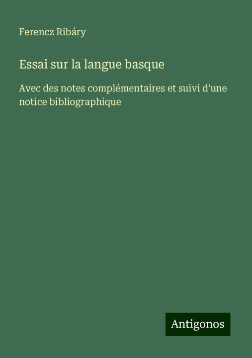 Kniha Essai sur la langue basque Ferencz Ribáry