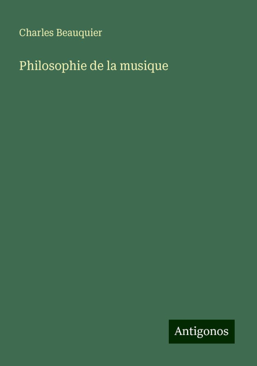 Kniha Philosophie de la musique 