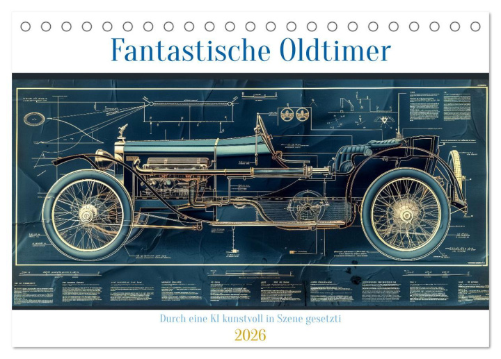 Kalendář/Diář Fantastische Oldtimer (Tischkalender 2026 DIN A5 quer), CALVENDO Monatskalender Calvendo