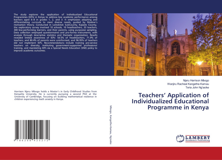 Kniha Teachers' Application of Individualized Educational Programme in Kenya Wanjiru Racheal Kangethe-Kamau