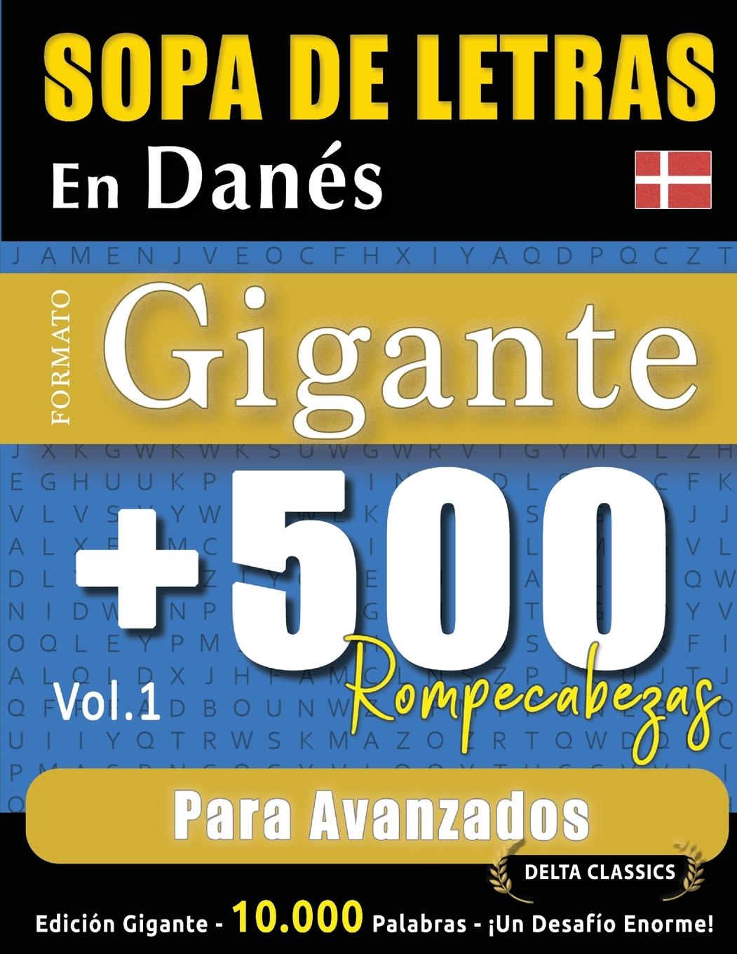 Libro SOPA DE LETRAS EN DANÉS FORMATO GIGANTE DELTA CLASSICS