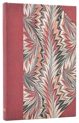 Buch 2026 Rubedo (Cockerell Marbled Paper) Mini 12-month Horizontal Hardcover Flexi Dayplanner 2026 (Elastic Band Closure) Paperblanks