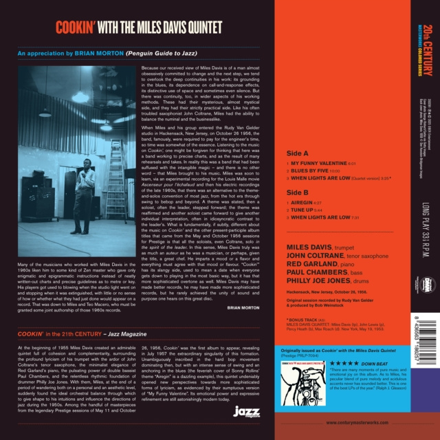 Audio Miles Davis:  Cookin' / Colour Tbc Miles Davis