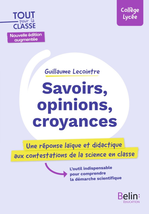 Livro SAVOIRS, OPINONS, CROYANCES SECONDE EDITION Lecointre guillaume