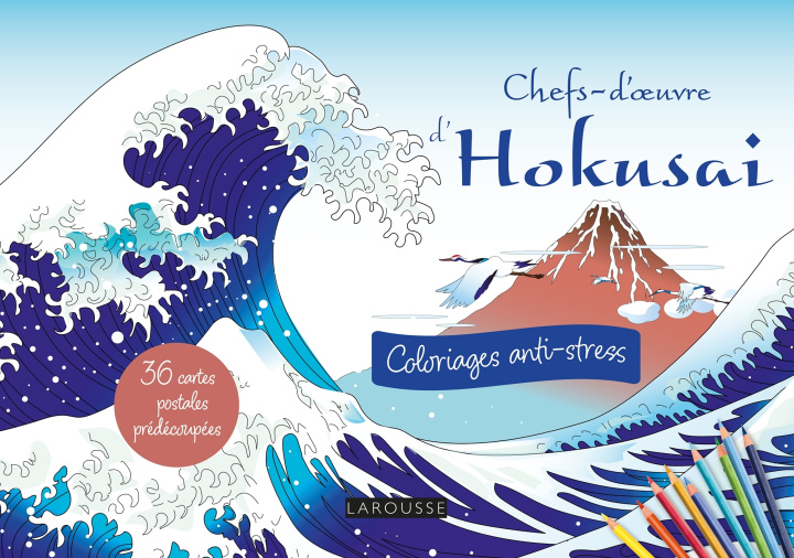 Kniha Cartes postales à colorier : Apaisantes estampes d'Hokusai 
