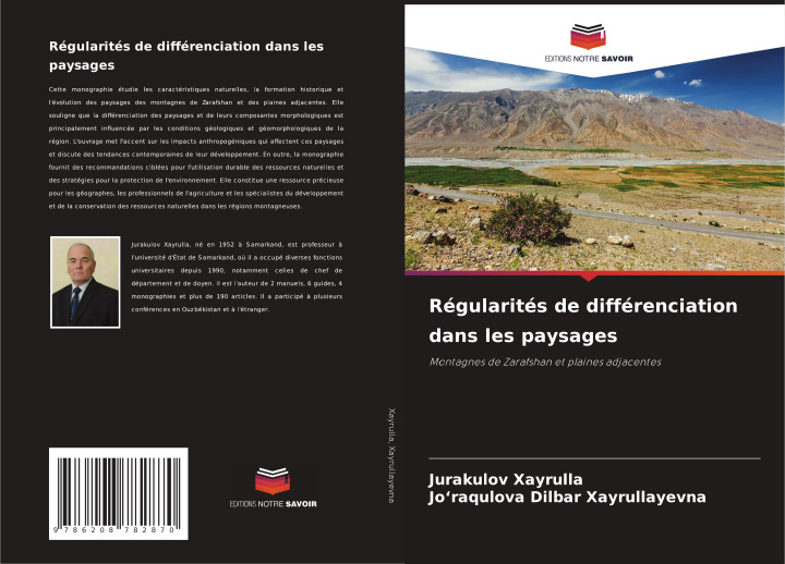 Kniha Régularités de différenciation dans les paysages Jo'raqulova Dilbar Xayrullayevna