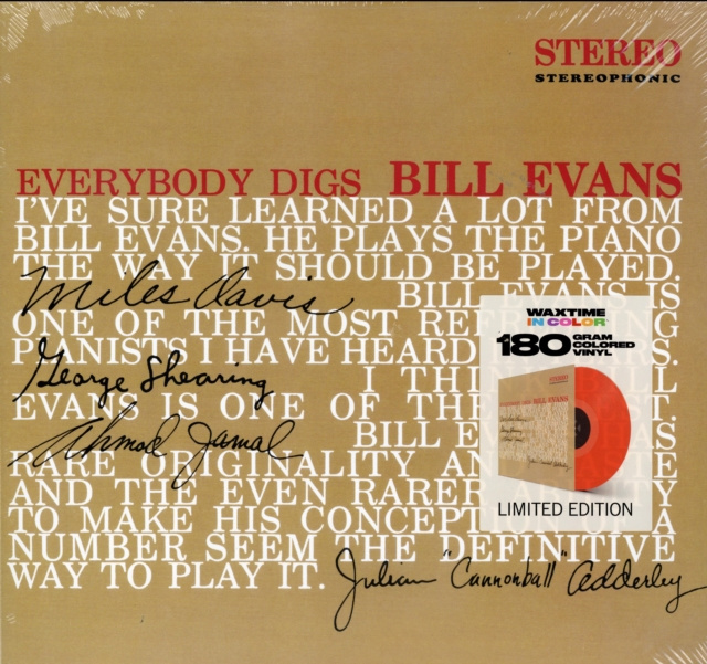 Audio EVANS, BILL  EVERYBODY DIGS BILL EVANS / RED VINYL/ 180GR./ INCL. UNIQUE STICKER WAXTIME IN COLOR
