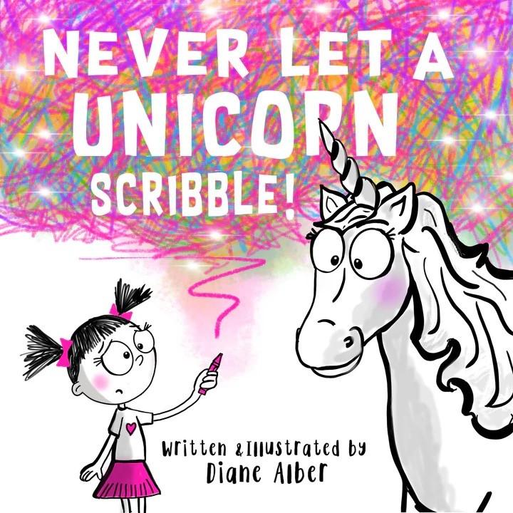 Boek Never Let a Unicorn Scribble ALBER DIANE