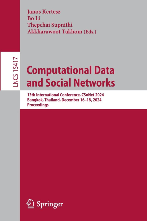Book Computational Data and Social Networks Janos Kertesz