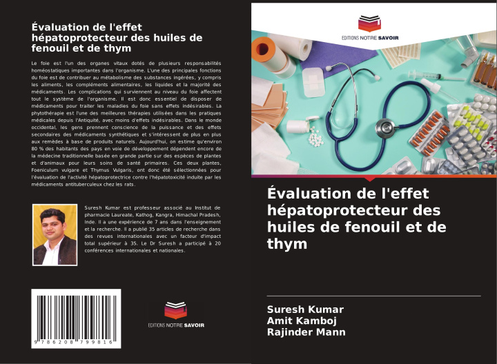 Livro Évaluation de l'effet hépatoprotecteur des huiles de fenouil et de thym Suresh Kumar