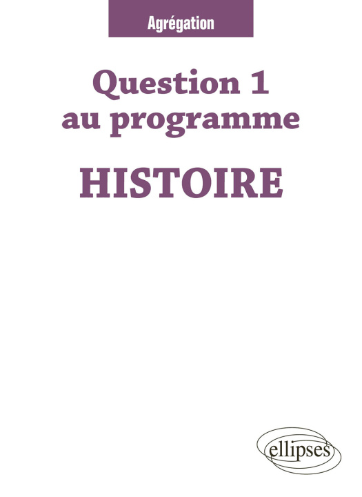 Kniha Question 1 au programme - Histoire Zurbach