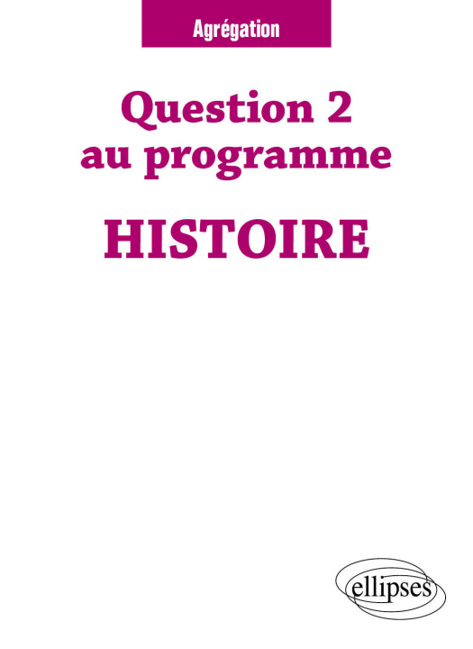 Kniha Question 2 au programme - Histoire Bousquet-Labouérie