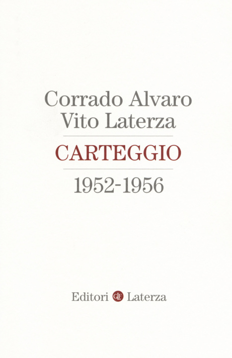 Libro Carteggio 1952-1956 Corrado Alvaro