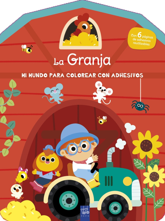 Libro Mi mundo para colorear con adhesivos. La granja YOYO