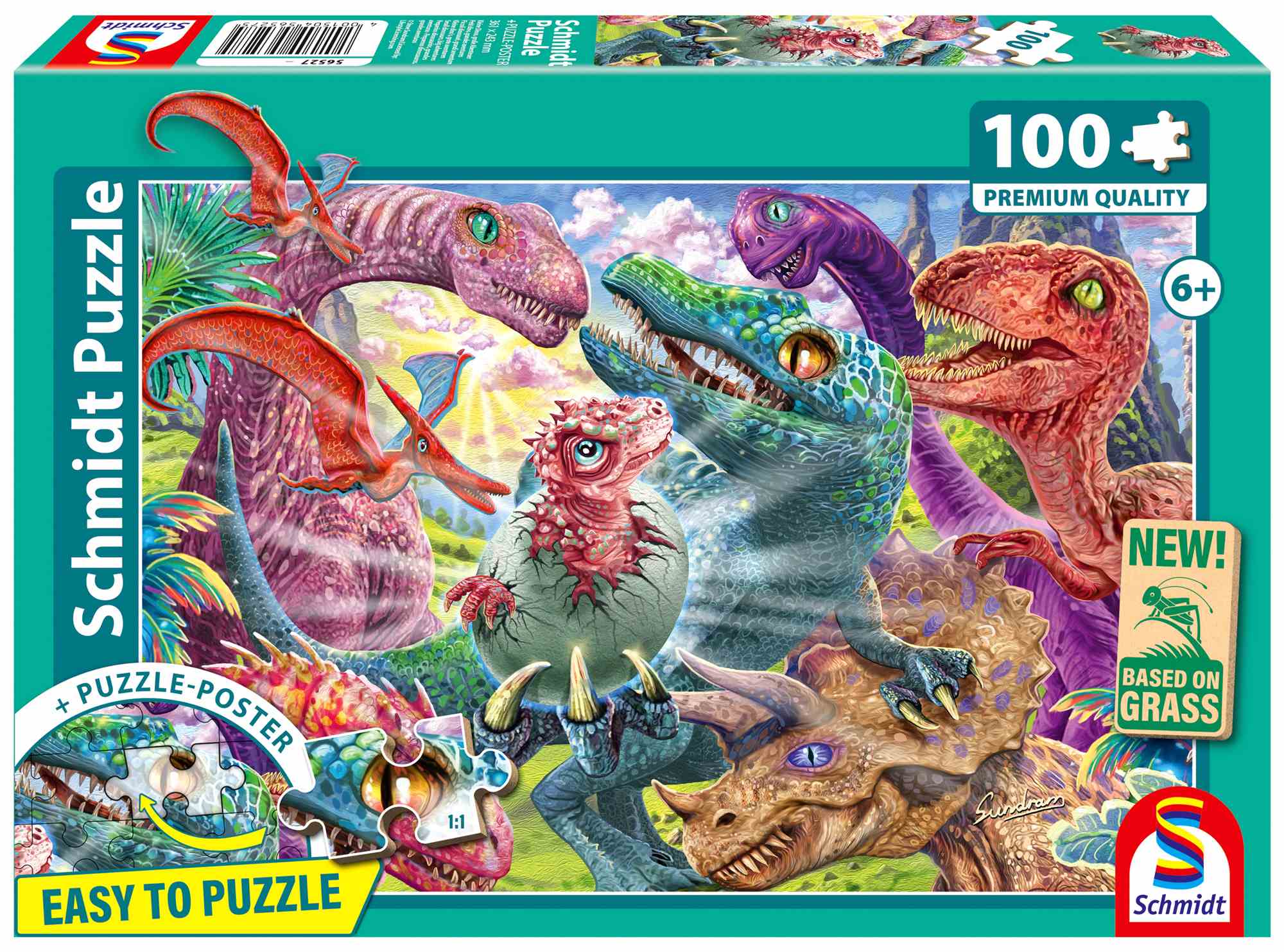 Boek Puzzle 100 PQ Duże przygody małych Dinozaurów 113335 