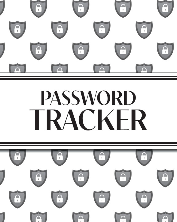 Kniha XL Large Print Password Tracker (Lock Shield Gray) 