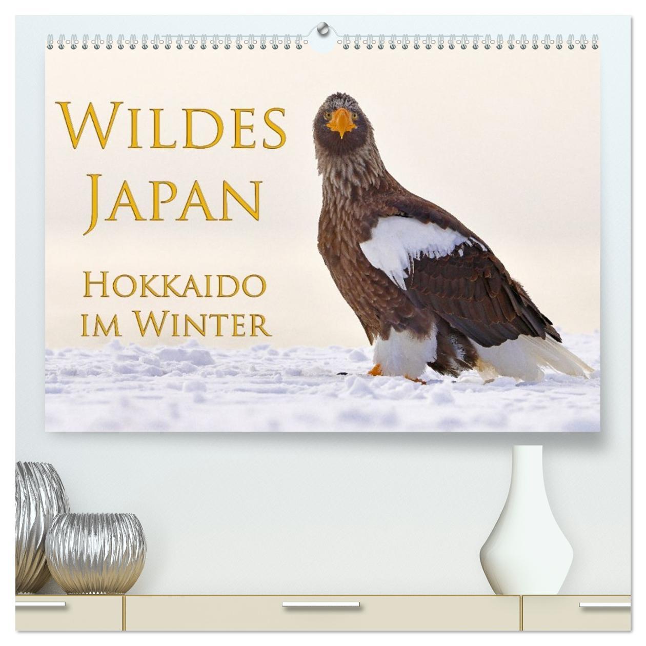 Kalendář/Diář Wildes Japan - Hokkaido im Winter (hochwertiger Premium Wandkalender 2026 DIN A2 quer), Kunstdruck in Hochglanz Calvendo