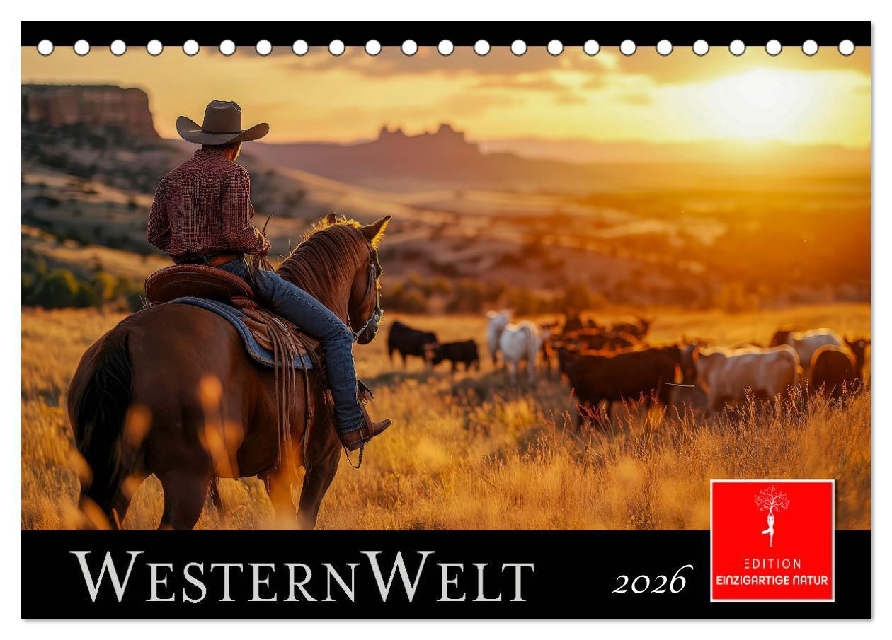 Kalendár/Diár Westernwelt (Tischkalender 2026 DIN A5 quer), CALVENDO Monatskalender Calvendo