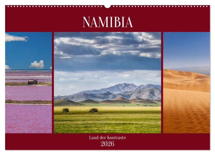 Kalendár/Diár Namibia - Land der Kontraste (Wandkalender 2026 DIN A2 quer), CALVENDO Monatskalender Calvendo
