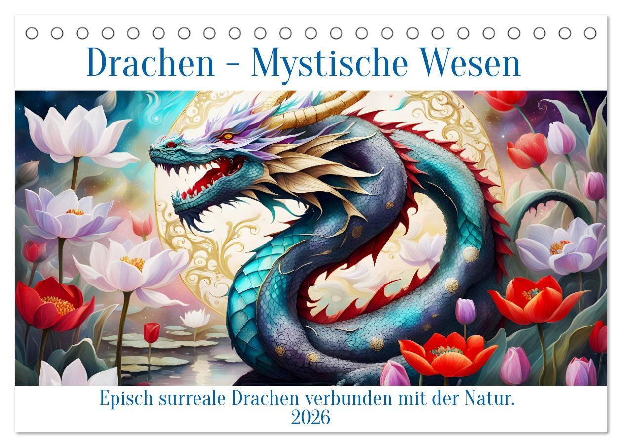 Kalendář/Diář Drachen - Mystische Wesen (Tischkalender 2026 DIN A5 quer), CALVENDO Monatskalender Calvendo