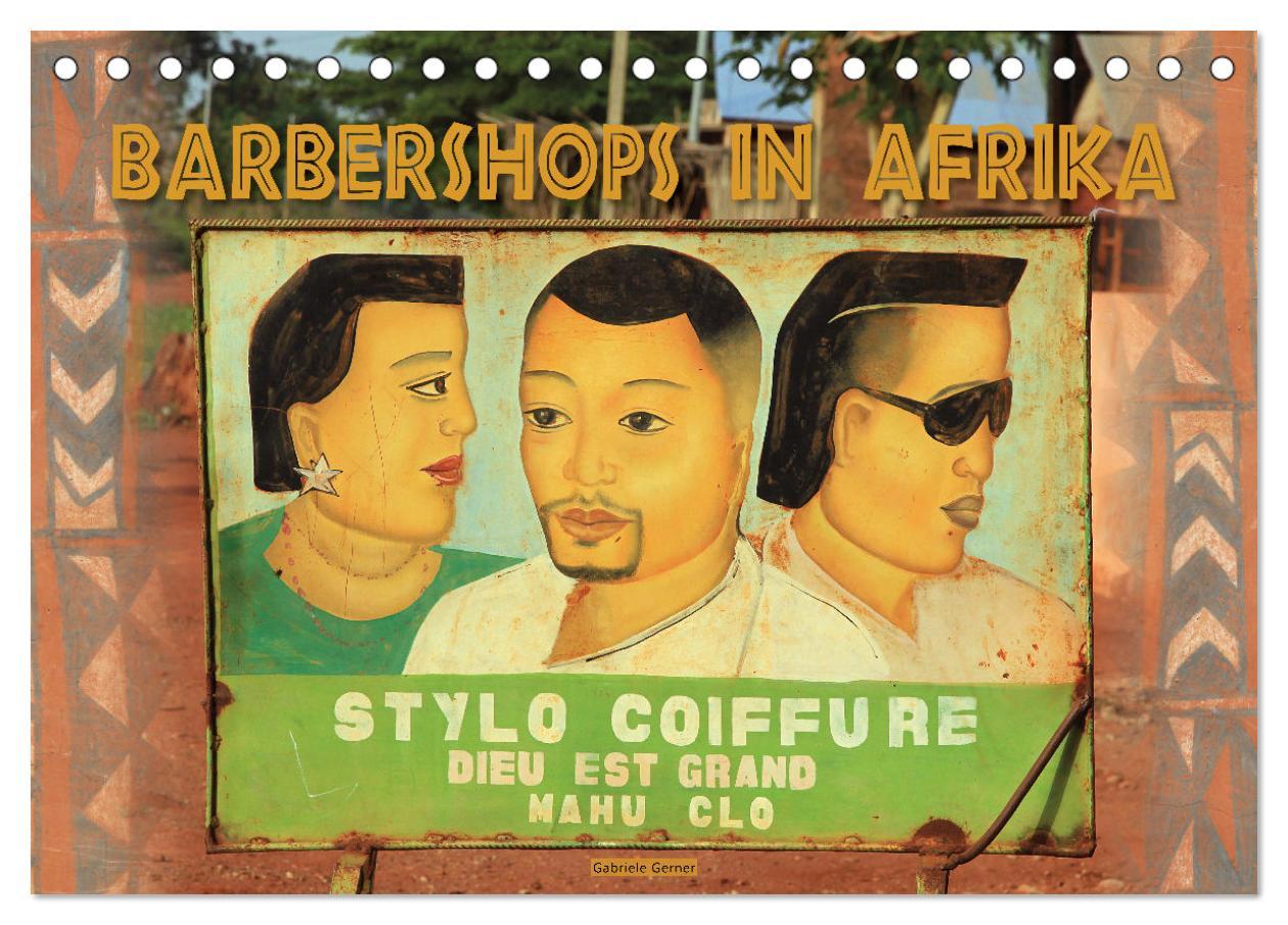 Kalendář/Diář Barbershops in Afrika (Tischkalender 2026 DIN A5 quer), CALVENDO Monatskalender Calvendo