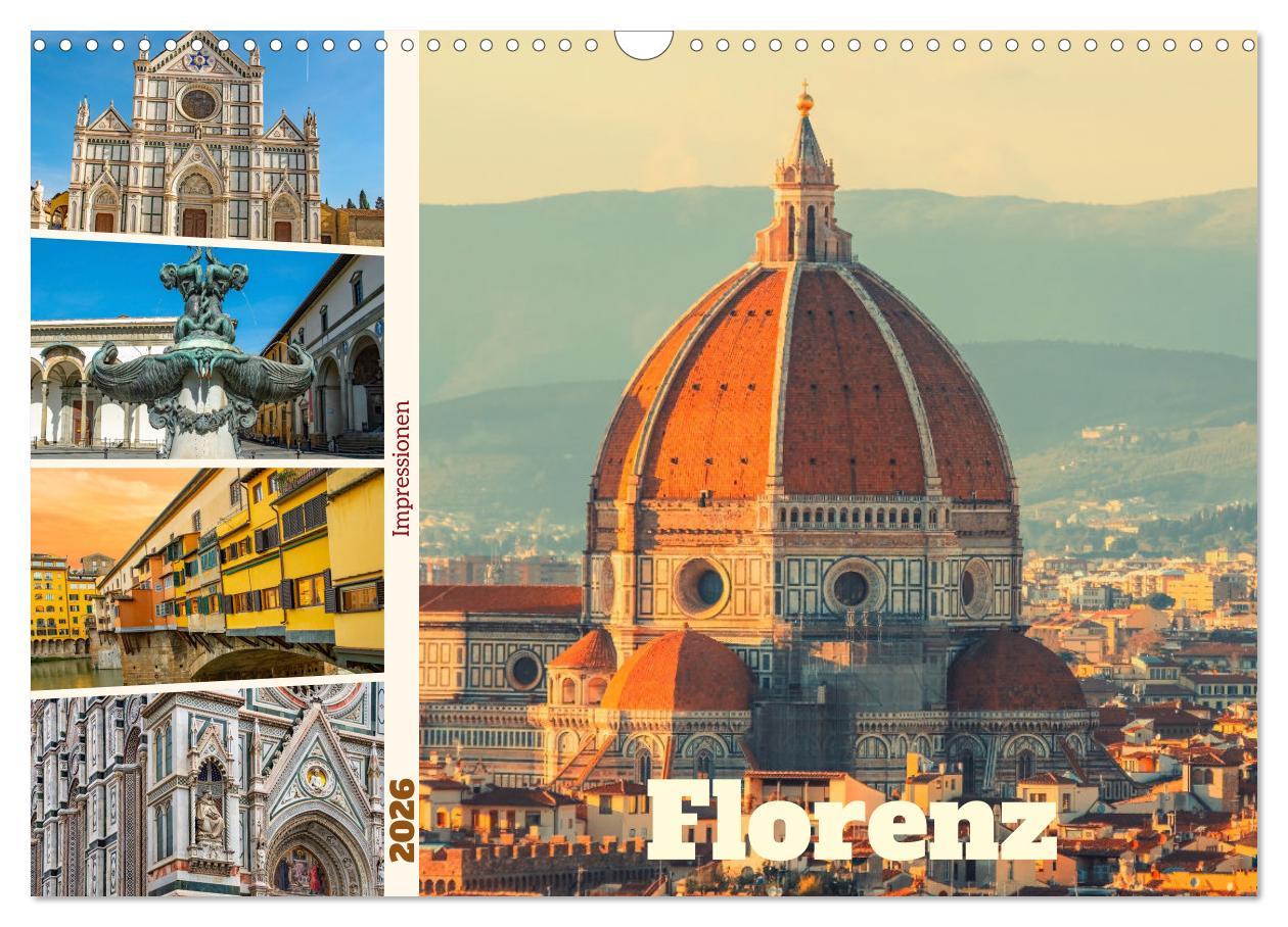Kalendář/Diář Florenz - Impressionen (Wandkalender 2026 DIN A3 quer), CALVENDO Monatskalender Calvendo