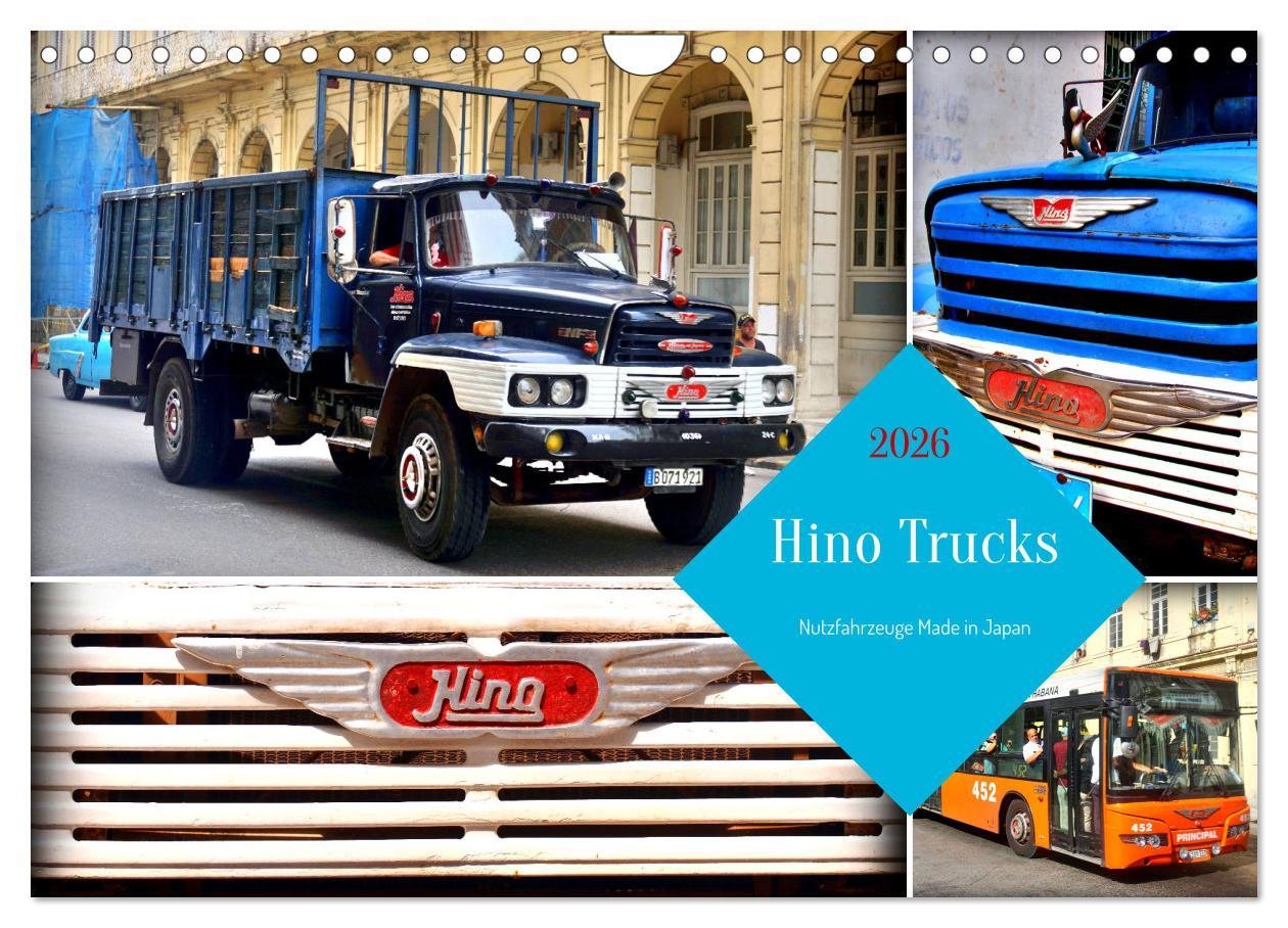 Kalendár/Diár Hino Trucks - Nutzfahrzeuge Made in Japan (Wandkalender 2026 DIN A4 quer), CALVENDO Monatskalender Calvendo