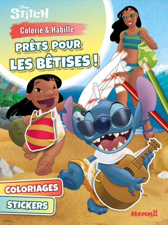 Libro Disney Stitch - Colorie & Habille - Prêts pour les bêtises ! 