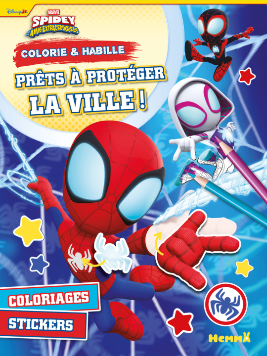Kniha Marvel Spidey et ses amis extraordinaires - Colorie & Habille - Prêts à protéger la ville ! 