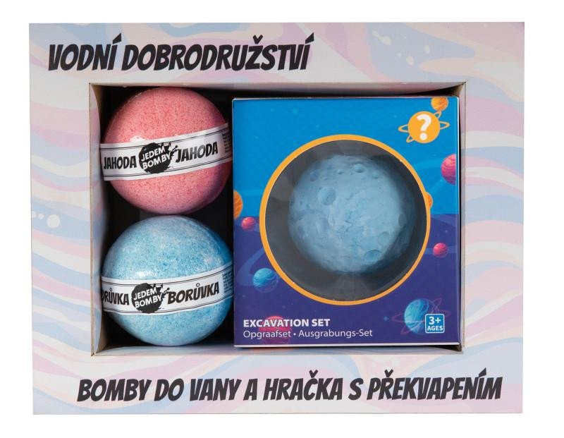Livro Kosmetická sada pro děti (2x šumivá bomba, hračka - sádrová planeta) 