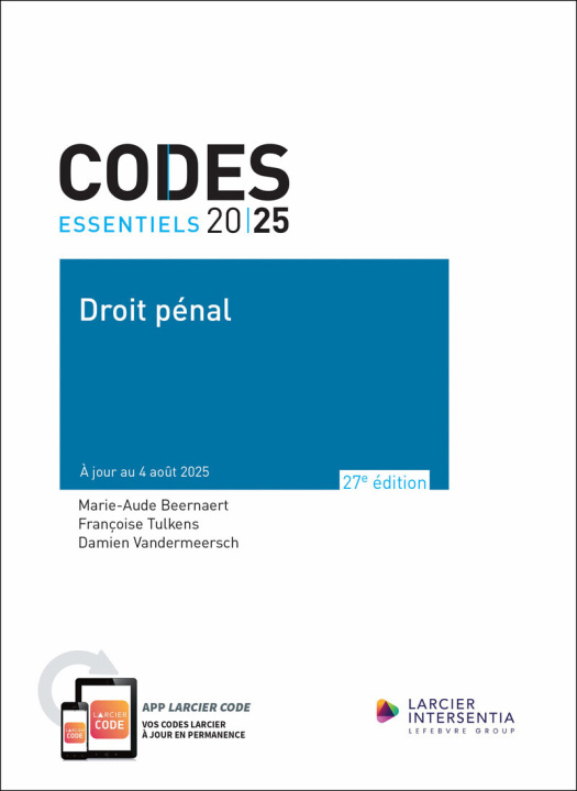 Libro Code essentiel - Droit pénal 2025 - À jour au 1er août 2025 Marie-Aude Beernaert