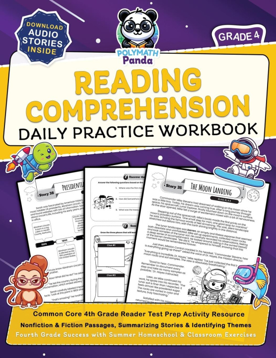 Kniha Reading Comprehension Grade 4 Daily Practice Workbook Polymath Panda