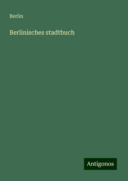 Kniha Berlinisches stadtbuch 
