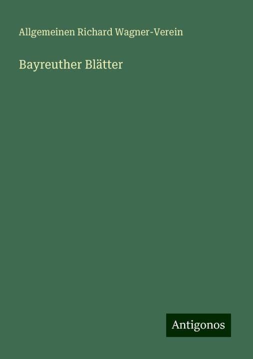 Kniha Bayreuther Blätter 