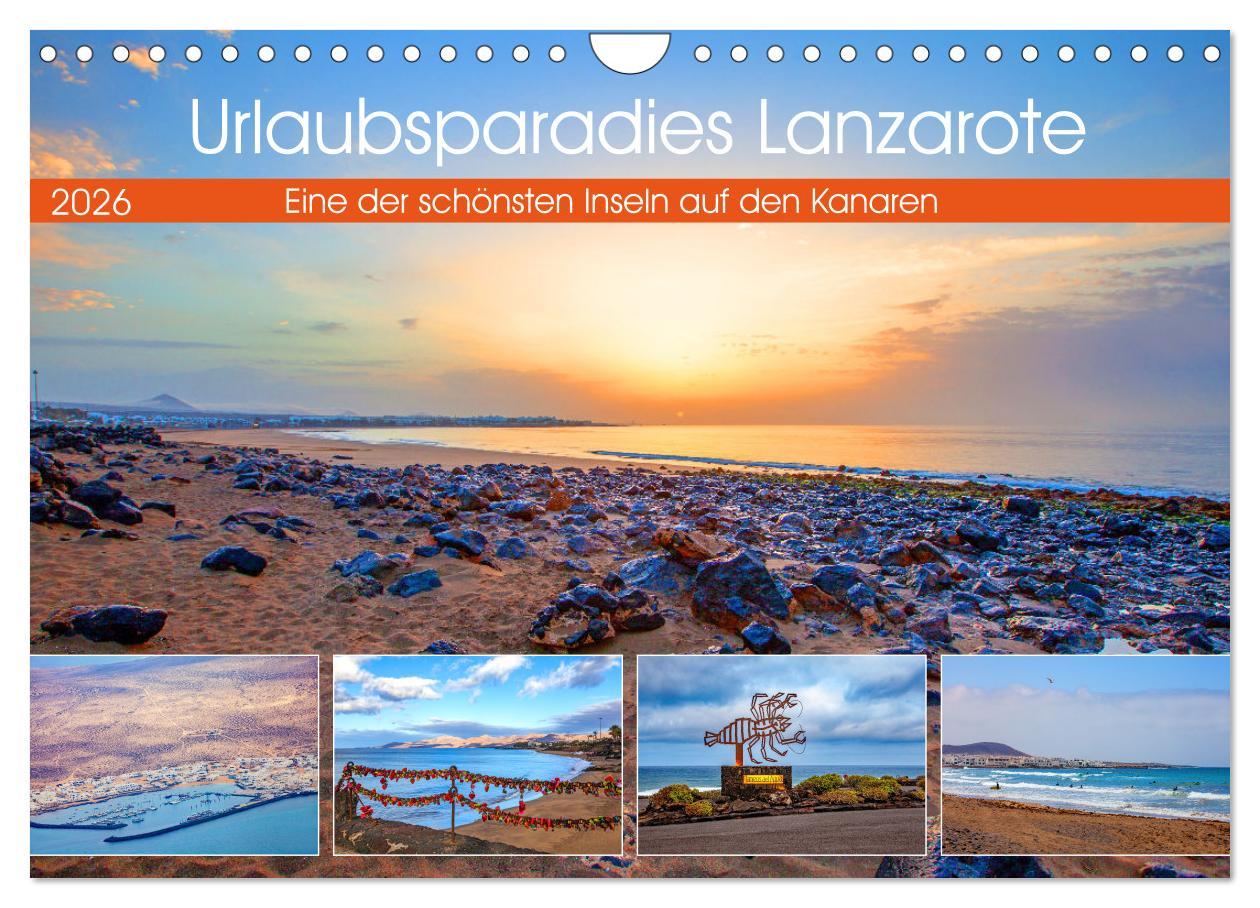 Kalendář/Diář Urlaubsparadies Lanzarote (Wandkalender 2026 DIN A4 quer), CALVENDO Monatskalender Calvendo