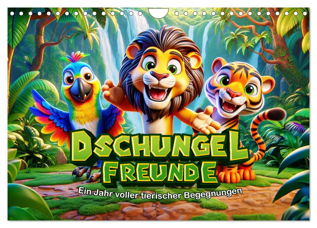 Kalendář/Diář Dschungel-Freunde: Ein Jahr voller tierischer Begegnungen (Wandkalender 2026 DIN A4 quer), CALVENDO Monatskalender Calvendo
