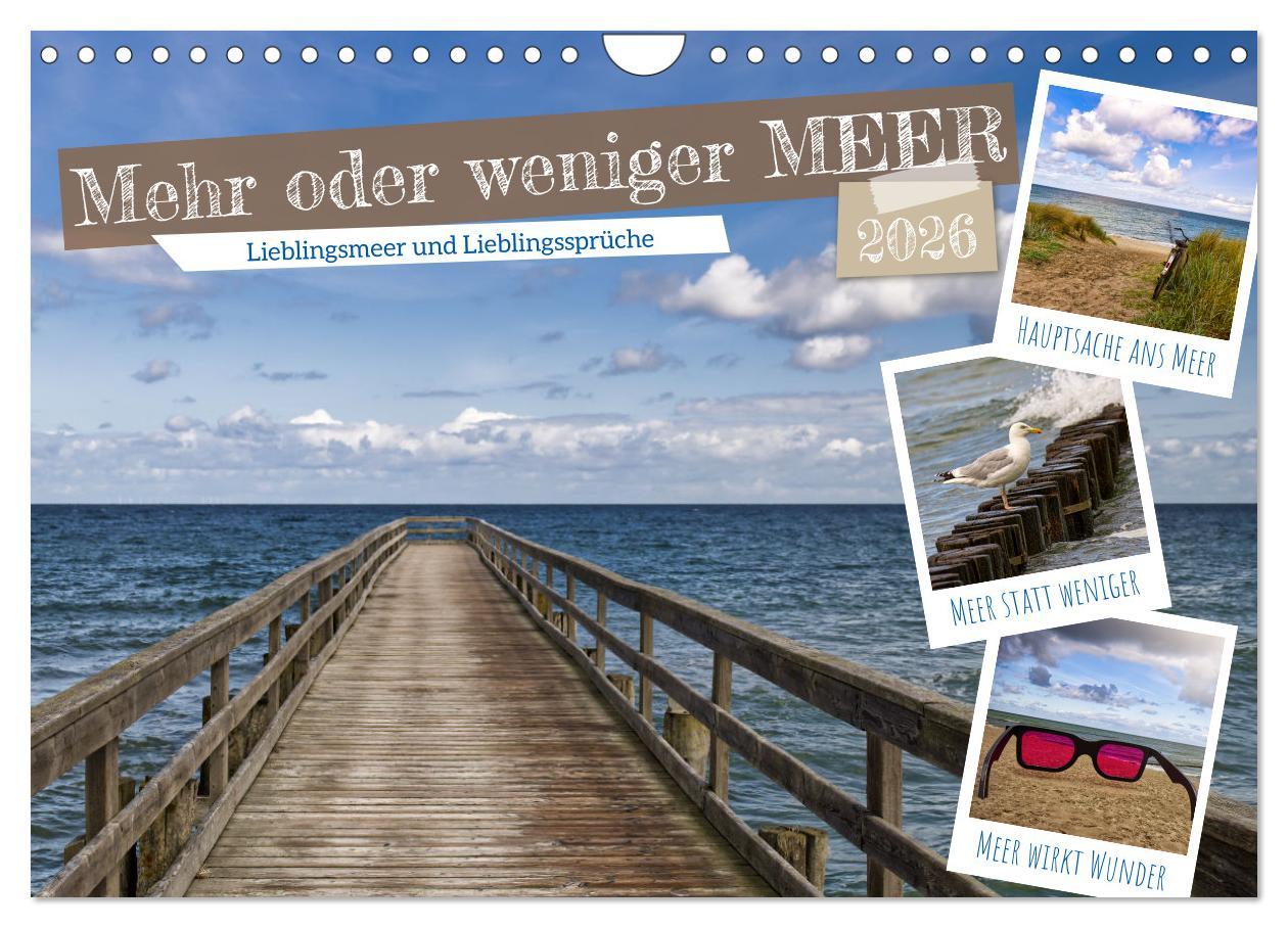 Kalendář/Diář Mehr oder weniger Meer (Wandkalender 2026 DIN A4 quer), CALVENDO Monatskalender Calvendo