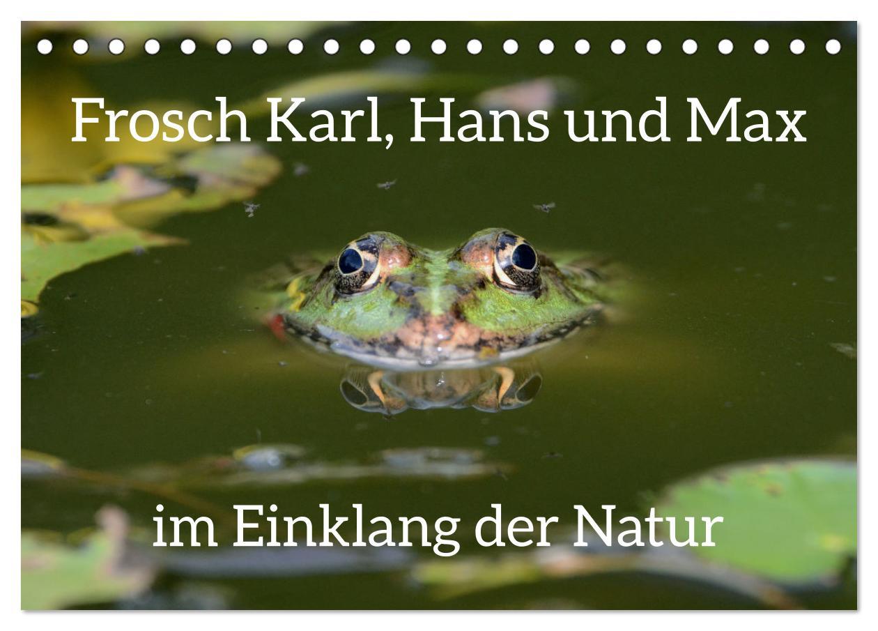 Kalendár/Diár Frosch Karl, Hans und Max im Einklang der Natur (Tischkalender 2026 DIN A5 quer), CALVENDO Monatskalender Calvendo